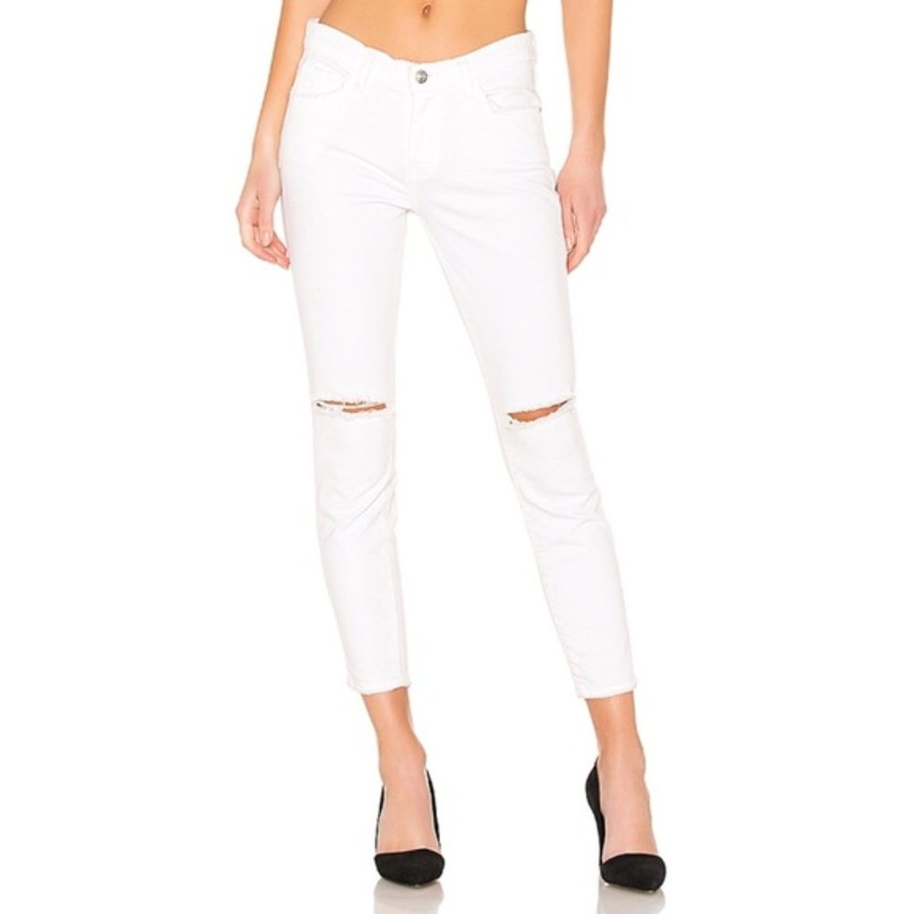 CURRENT ELLIOTT High Waist Stiletto White Jeans - Picture 2 of 6